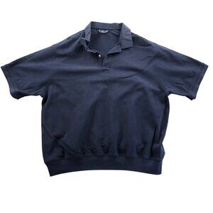 Lands End Mens Polo Shirt Size 2XL Short Sleeve Blue Casual Classic Travel Top